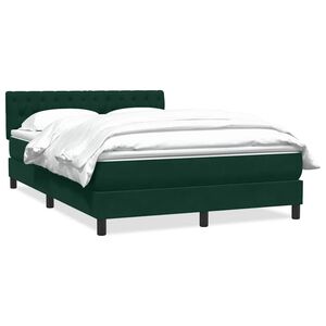 vidaXL Cama box spring con colch&oacute;n terciopelo verde oscuro 160x210 cm