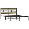 vidaXL Estructura de cama sin colch&oacute;n metal roble Sonoma 135x190 cm