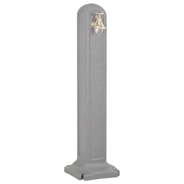 vidaXL Cisterna de jardín con grifo aspecto de piedra gris claro