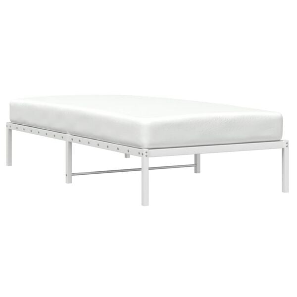 vidaXL Estructura de cama sin colch&oacute;n metal blanco 100x190 cm
