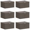 vidaXL Caja de Almacenamiento 6 pcs Gris 50 x 30 x 25 cm