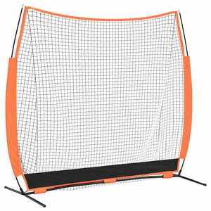 vidaXL Red de pr&aacute;ctica de b&eacute;isbol Negro 250 x 106,5 x 210 cm Poli&eacute;ster