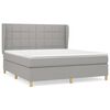 vidaXL Cama box spring con colch&oacute;n tela gris claro 180x200 cm