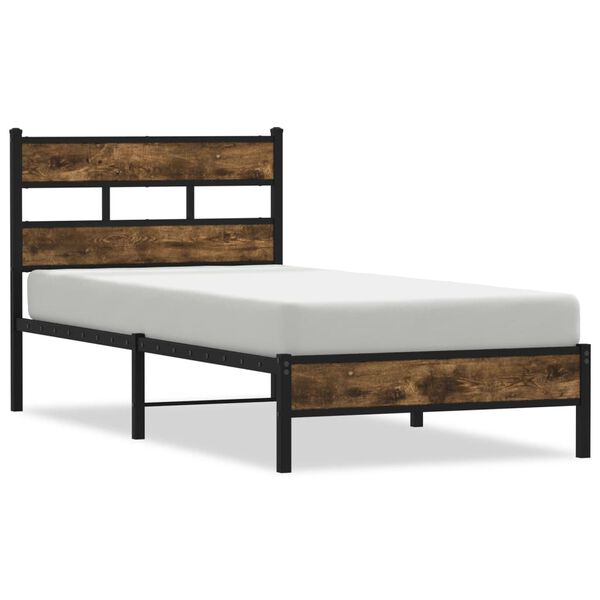 vidaXL Estructura cama con cabecero sin colch&oacute;n roble Sonoma 75x190 cm
