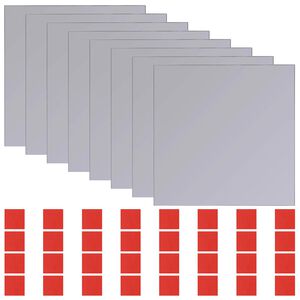 vidaXL Espejos 8 uds. Plateado 20,5 x 20,5 x 0,4 cm