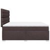 vidaXL Cama box spring con colch&oacute;n tela marr&oacute;n oscuro 200x200 cm