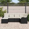 vidaXL Conjunto de sof&aacute; de jard&iacute;n 6 pcs Negro y blanco Polirat&aacute;n