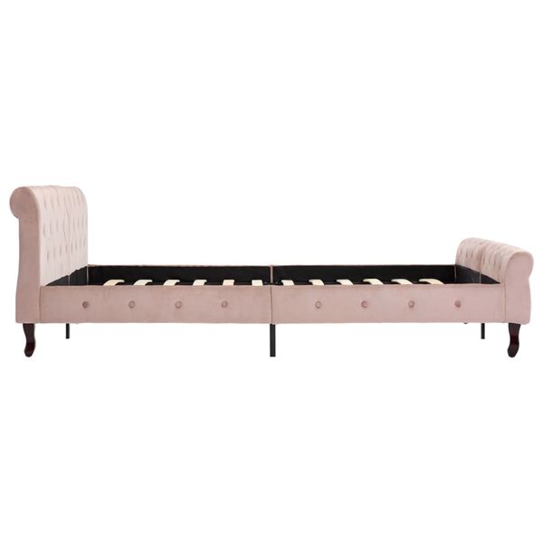 vidaXL Estructura de cama sin colchón terciopelo rosa 160x200 cm
