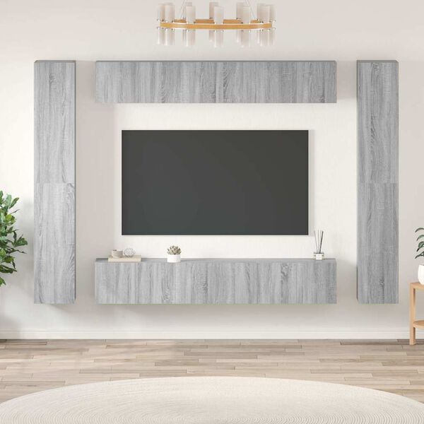 vidaXL Set de muebles para TV 10 pzas madera contrachapada gris Sonoma