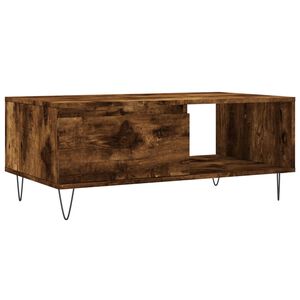 vidaXL Mesa de centro madera contrachapada roble ahumado 90x50x36,5 cm