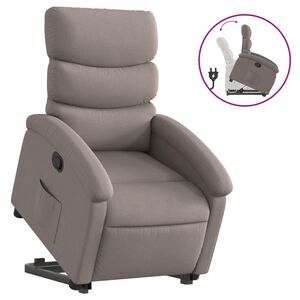vidaXL Sill&oacute;n reclinable elevable tela gris taupe