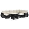 vidaXL Conjunto de sof&aacute;s de jard&iacute;n 10 uds. Negro y Blanco Crema