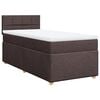 vidaXL Cama box spring con colch&oacute;n tela marr&oacute;n oscuro 100x200 cm