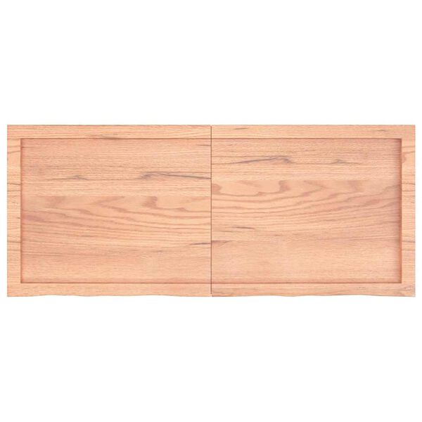 vidaXL Encimera baño madera maciza tratada marrón claro 120x50x(2-4)cm