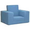 vidaXL Sof&aacute; cama infantil felpa suave azul