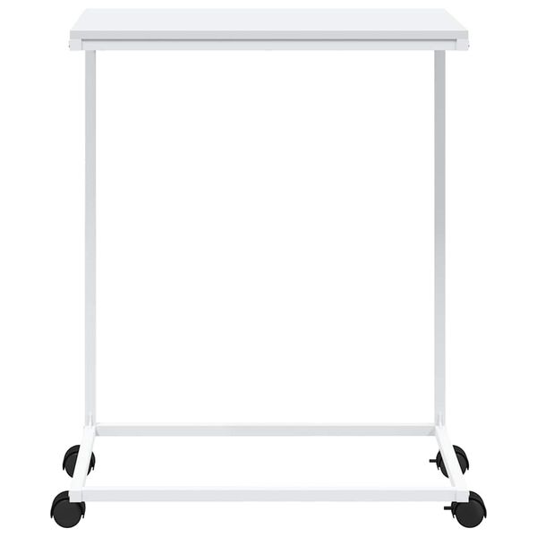 vidaXL Mesa auxiliar con ruedas de contrachapado blanco 55x35x70 cm