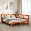 vidaXL Cama con estanter&iacute;a sin colch&oacute;n madera maciza marr&oacute;n 140x190 cm