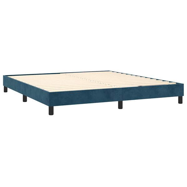 vidaXL Estructura de cama con somier terciopelo azul oscuro 180x200cm