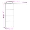 vidaXL Puerta corredera con set herrajes vidrio ESG aluminio 76x205 cm