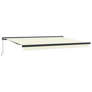 Toldo retr&aacute;ctil 400 x 300 cm Lona y Aluminio Crema y gris
