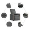 vidaXL Sill&oacute;n reclinable elevable de tela gris oscuro
