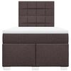 vidaXL Cama box spring con colch&oacute;n tela marr&oacute;n oscuro 120x190 cm