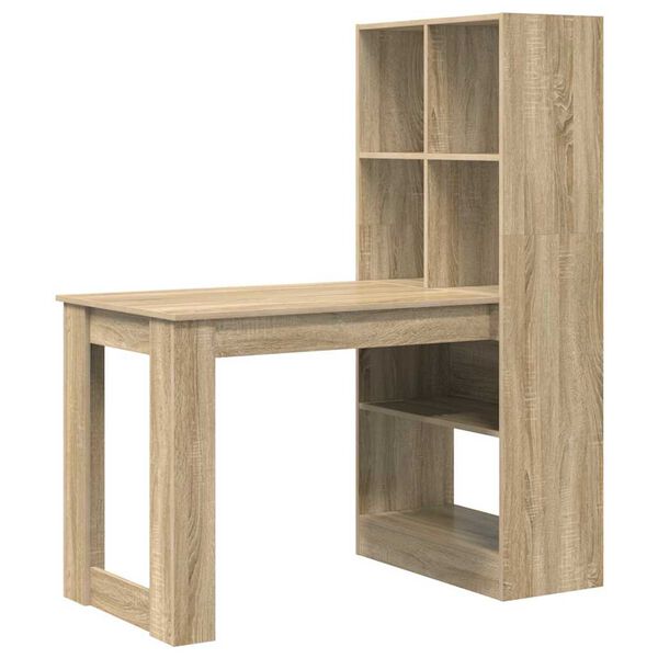 vidaXL Escritorio Roble Sonoma 122 x 67 x 145 cm Madera de ingenier&iacute;a