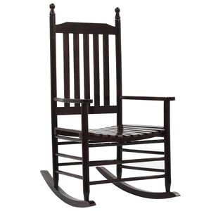 vidaXL Mecedora con asiento curvo madera de &aacute;lamo marr&oacute;n