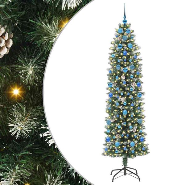 vidaXL &Aacute;rbol Navide&ntilde;o Artificial Delgado con 300 LED Verde y 210 cm