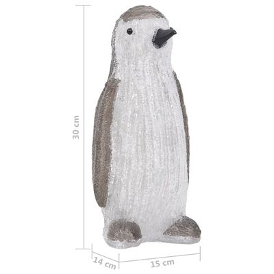 vidaXL Figura de pingüino de acrílico navideño LED 30 cm