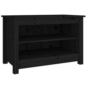 vidaXL Zapatero madera de pino maciza negro 70x38x45,5 cm
