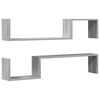 vidaXL Estantes de pared 2 uds madera gris Sonoma 100x15x20 cm