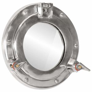 vidaXL Espejo de ojo de buey de pared aluminio y vidrio &Oslash;23 cm