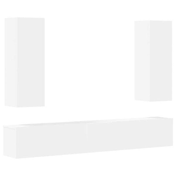 vidaXL Set de muebles para TV 5 piezas madera contrachapada blanco