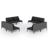 vidaXL Set sof&aacute;s de jard&iacute;n 8 pzas cojines rat&aacute;n sint&eacute;tico gris oscuro