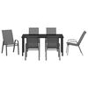 vidaXL Conjunto de Comedor de Jard&iacute;n 7 pcs Gris y Negro