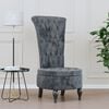 vidaXL Sill&oacute;n de respaldo alto con botones terciopelo gris oscuro