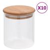 vidaXL Tarros de almacenaje con tapa de bamb&uacute; 10 unidades 600 ml