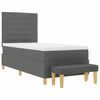 vidaXL Cama tipo Box Spring con colch&oacute;n Gris oscuro 80 x 200 cm tela