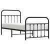 vidaXL Estructura cama sin colchón con estribo metal negro 90x190 cm