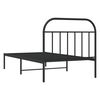 vidaXL Estructura cama sin colch&oacute;n con cabecero metal negro 107x203 cm