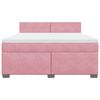 vidaXL Cama box spring con colch&oacute;n terciopelo rosa 180x200 cm