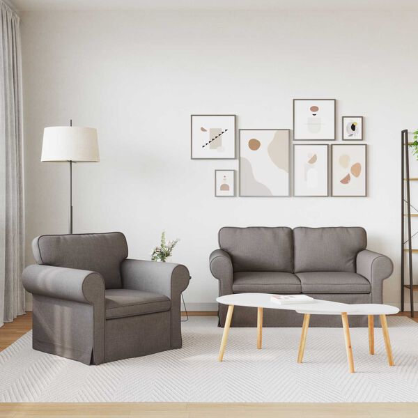 vidaXL Sof&aacute; 2 pcs Taup&eacute; 155 x 82 x 80 cm tela