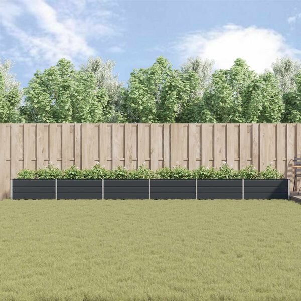 vidaXL Jardinera Antracita 195 x 100 x 45 cm Acero Galvanizado