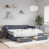 vidaXL Sof&aacute; cama nido con cajones terciopelo gris oscuro 90x200 cm
