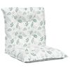 vidaXL Cojines de silla de respaldo bajo 6 uds tela estampado de hojas