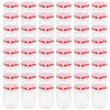 vidaXL Tarros de mermelada de vidrio tapa blanca y roja 48 uds 230 ml
