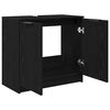 vidaXL Gabinete de Ba&ntilde;o con puerta Roble Negro 64,5 x 33,5 x 59 cm