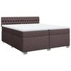 vidaXL Cama box spring con colch&oacute;n tela marr&oacute;n oscuro 200x200 cm