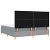 vidaXL Cama tipo Box Spring con colch&oacute;n Gris Claro 200 x 200 cm tela